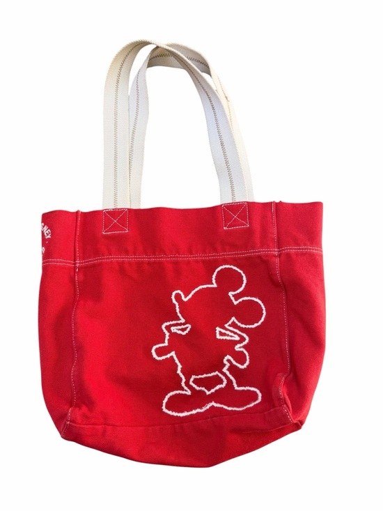 Disney Handbags - Walt Disney World Red Vintage Style Canvas Tote Bag Embroidered 15” x 11”